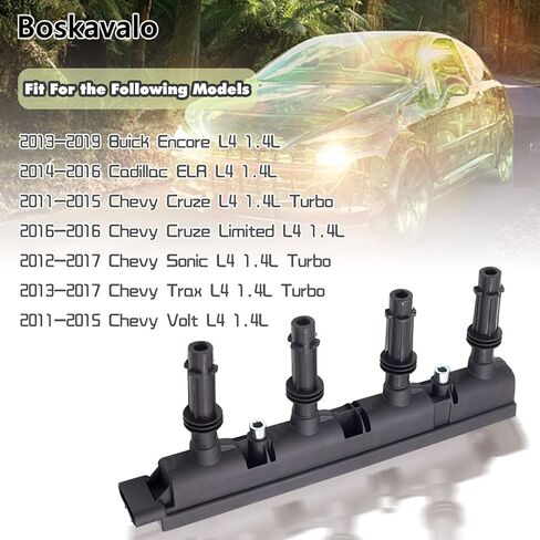 حزمة ملف الإشعال Boskavalo متوافقة مع شيفروليه بويك كروز سونيك تراكس فولت إنكور ELR 1.4L 2011-2020 لـ 55577898 55579072 25198623 D521C UF669 in Kuwait