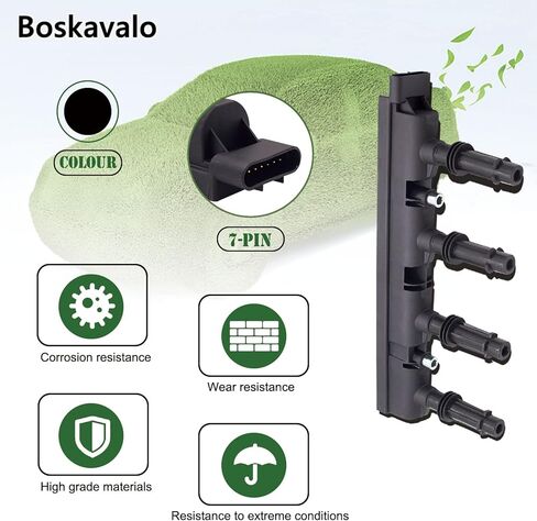 حزمة ملف الإشعال Boskavalo متوافقة مع شيفروليه بويك كروز سونيك تراكس فولت إنكور ELR 1.4L 2011-2020 لـ 55577898 55579072 25198623 D521C UF669 in Kuwait