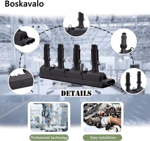 حزمة ملف الإشعال Boskavalo متوافقة مع شيفروليه بويك كروز سونيك تراكس فولت إنكور ELR 1.4L 2011-2020 لـ 55577898 55579072 25198623 D521C UF669 in Kuwait
