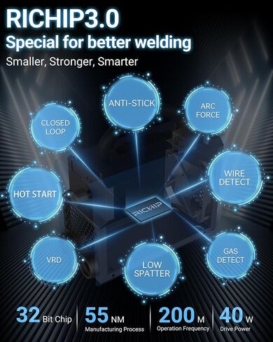 MIG Welder, 145Amp 120V Flux Core MIG/Lift TIG/Stick 3-in-1 Welding Machine, IGBT Inverter Welder Equipment, Portable and Compact Design for Ultimate Value and Flexibility. in Saudi Arabia