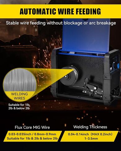 MIG Welder, 145Amp 120V Flux Core MIG/Lift TIG/Stick 3-in-1 Welding Machine, IGBT Inverter Welder Equipment, Portable and Compact Design for Ultimate Value and Flexibility. in Saudi Arabia