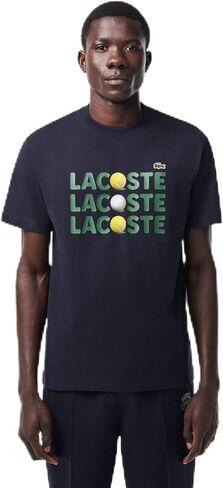 Lacoste Men's Short Sleeve Classic Fit Tee Shirt W Graphic on Front in Saudi Arabia