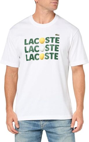 Lacoste Men's Short Sleeve Classic Fit Tee Shirt W Graphic on Front in Saudi Arabia