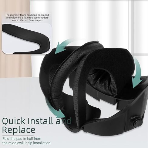 غطاء وجه Ermorgen متوافق مع ملحقات Quest 3، واجهة للوجه مع وسادة وسادة وجه ناعمة من البولي يوريثان in Kuwait