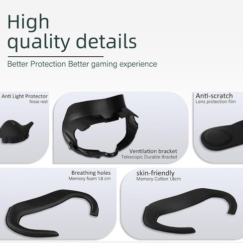 غطاء وجه Ermorgen متوافق مع ملحقات Quest 3، واجهة للوجه مع وسادة وسادة وجه ناعمة من البولي يوريثان in Kuwait