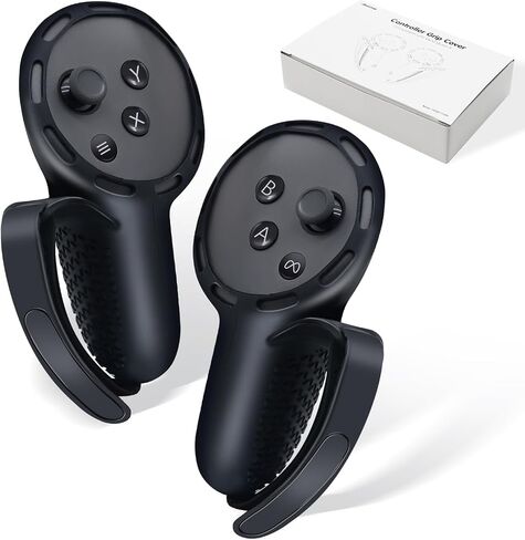 AIPINQI Controller Grips Cover Compatible with Meta Quest 3 Accessories, Adjustable Soft Hand Strap Fits, Anti-Throw Silicone Grips Cover Protector with Knuckle Straps, Adjustable Knuckle Strap in Saudi Arabia