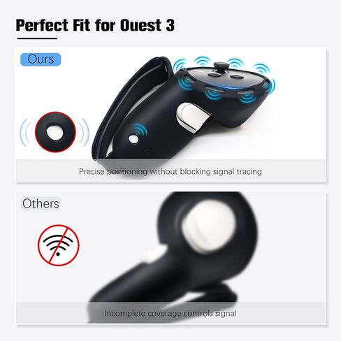 AIPINQI Controller Grips Cover Compatible with Meta Quest 3 Accessories, Adjustable Soft Hand Strap Fits, Anti-Throw Silicone Grips Cover Protector with Knuckle Straps, Adjustable Knuckle Strap in Saudi Arabia