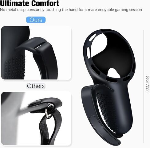 AIPINQI Controller Grips Cover Compatible with Meta Quest 3 Accessories, Adjustable Soft Hand Strap Fits, Anti-Throw Silicone Grips Cover Protector with Knuckle Straps, Adjustable Knuckle Strap in Saudi Arabia