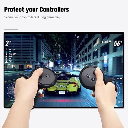 AIPINQI Controller Grips Cover Compatible with Meta Quest 3 Accessories, Adjustable Soft Hand Strap Fits, Anti-Throw Silicone Grips Cover Protector with Knuckle Straps, Adjustable Knuckle Strap in Saudi Arabia