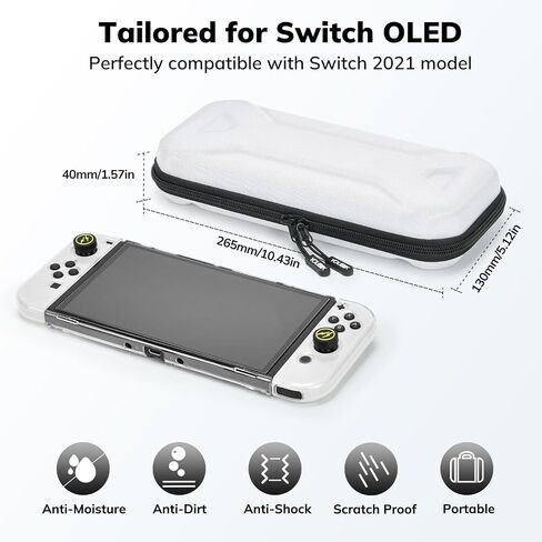 Younik Switch OLED Case for Switch OLED Model 2021, Portable Switch OLED Travel Case, 14 in 1 Accessories Kit with Switch OLED Carrying Case, Screen Protector, Cover and Game Case (Button Pattern) in Saudi Arabia