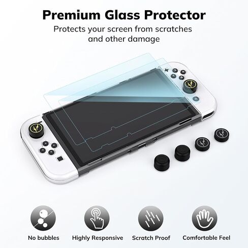 Younik Switch OLED Case for Switch OLED Model 2021, Portable Switch OLED Travel Case, 14 in 1 Accessories Kit with Switch OLED Carrying Case, Screen Protector, Cover and Game Case (Button Pattern) in Saudi Arabia