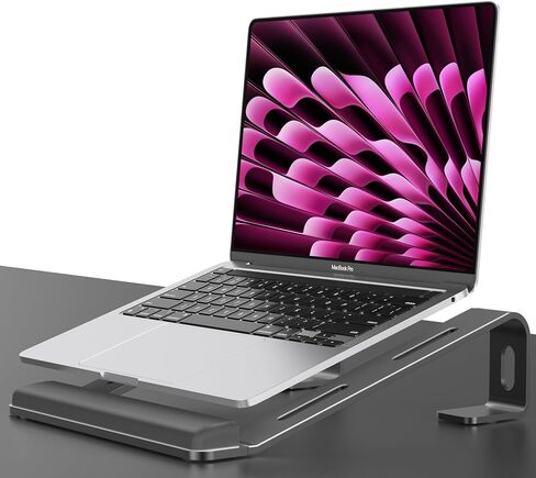 Laptop Stand for Desk with Wrist Protection, Heat Dissipation Laptop Riser[Lifting & Haning], Aluminum Alloy Portable Laptop Notebook Stand for MacBook Air Pro, Dell XPS, HP(10-17.3'')- Black in Saudi Arabia
