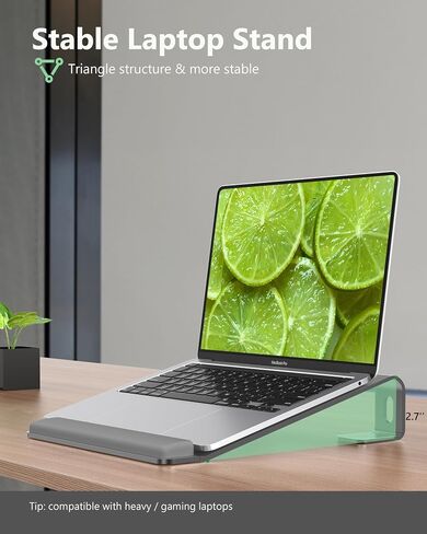 Laptop Stand for Desk with Wrist Protection, Heat Dissipation Laptop Riser[Lifting & Haning], Aluminum Alloy Portable Laptop Notebook Stand for MacBook Air Pro, Dell XPS, HP(10-17.3'')- Black in Saudi Arabia