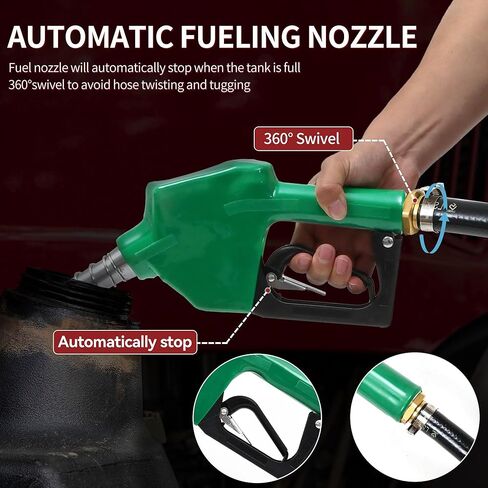 مجموعة مضخة نقل وقود الديزل من YITAMOTOR، مضخة نقل الوقود المحمولة 12 فولت مع خرطوم فوهة الإغلاق التلقائي، موصل دوار 360 درجة، مضخة كهربائية ذاتية التحضير للديزل والكيروسين وزيت الماكينة/المحولات in Saudi Arabia