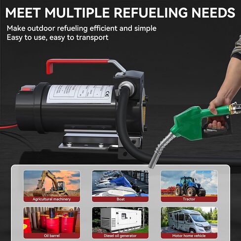 مجموعة مضخة نقل وقود الديزل من YITAMOTOR، مضخة نقل الوقود المحمولة 12 فولت مع خرطوم فوهة الإغلاق التلقائي، موصل دوار 360 درجة، مضخة كهربائية ذاتية التحضير للديزل والكيروسين وزيت الماكينة/المحولات in Saudi Arabia