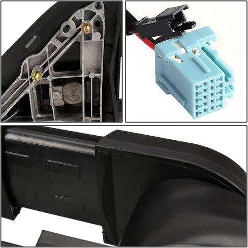 DNA Motoring TWM-015-T888-BK-SM زوج مرايا سحب متوافقة مع 03-06 سيلفرادو/سوبربان/أفالانش/تاهو/سييرا/يوكون/إسكاليد تعمل بالطاقة تلسكوبية ساخنة المرايا مع إشارة بدوره in Saudi Arabia