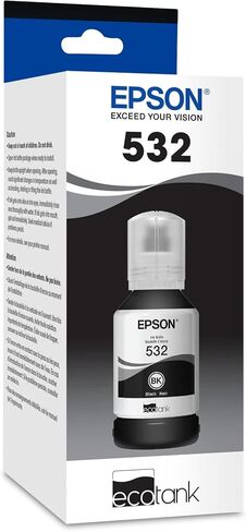 EPSON 532 EcoTank Ink Ultra-high Capacity Bottle Black (T532120-S) Works with EcoTank ET-M2170, ST-M3000, ET-M3170, ST-M1000, ET-M1170 in Saudi Arabia