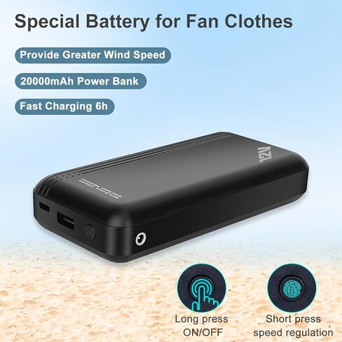 Foiueyga Electric Cooling Vest for Women Men High Temp Work Summer 12V Fan Cooling Vest with 20000mAh Battery Pack, Medium in Kuwait