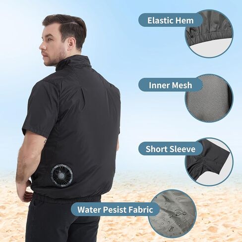 Foiueyga Electric Cooling Vest for Women Men High Temp Work Summer 12V Fan Cooling Vest with 20000mAh Battery Pack, Medium in Kuwait