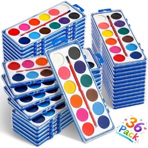 36 Pack Watercolor Paint Set, 12 Colors Water Paint Bulk for Kids in Kuwait