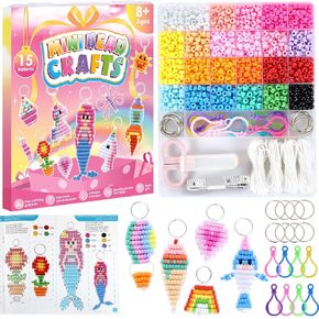 Beads for Crafts, Pony Beads Keychain Making Kit, Bead Pets for Kids Girls in Kuwait