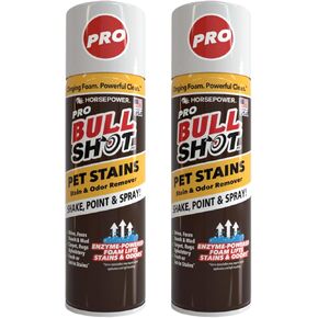 Bull Shot Pet Stains Pro AS SEEN ON TV Urine & Odor Emulsifier, Enzyme-Powered Professional Strength Foam for Urine, Feces, Vomit, Odors, Dirt On Carpet, Area Rugs, Upholstery, Old Stains 2PK in Kuwait