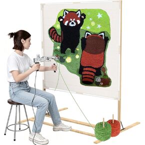 Kerty Extra Large Tufting Frame, 59" × 43" Wooden Tufting Frame for Rug Making, A Safer Tufting Cloth Stand Using Plastic U-Shaped Channels Instead of Nails in Kuwait