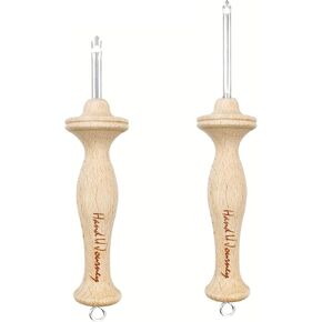 Hand U Journey 10# Regular Size Beech Wood Handle Punch Needle Rug Hooking Tool with Open-Side Design in Kuwait