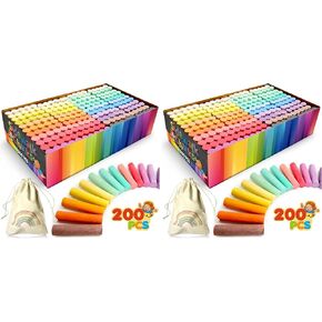 Sidewalk Chalks Set: 200Pcs in 20 Color Jumbo Washable Chalk for Kids in Saudi Arabia