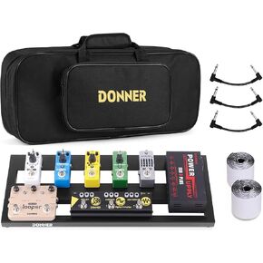 Donner Small Guitar Pedal Board, Mini Effects Pedalboard Power Supply Set DB-S100 with Convertible Bag Backpack, 60" Adhesive Backed Hook-and-Loop and Power Supply Mounting Device,14.46" x 7.51" in Saudi Arabia