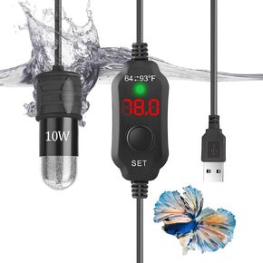 10W 5V/2A USB Super Mini Aquarium Betta Heater LED Digital for up to 1 Gal Tanks in Kuwait