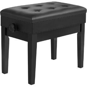 SONGMICS Adjustable Wooden Piano Bench Stool with Sheet Music Storage Black ULPB57H in Saudi Arabia