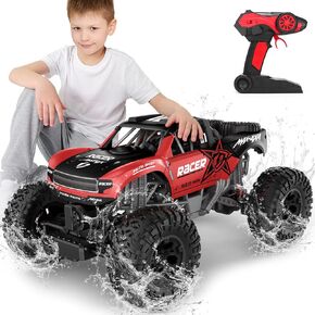 RC Trucks 4x4 Offroad Waterproof - 1:12 Scale Large Amphibious Remote Control Car, Dual Motors Crawler Vehicle, Monster Truck Toys with 2 Rechargeable Batteries, Best Gift for Kids Adults in Kuwait