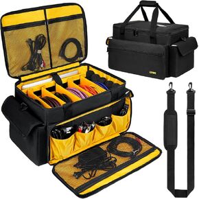 LEFOR·Z Large DJ Equipment Gig Bag Cable File Organizer Bag with Detachable Dividers and Padded Bottom,Travel Music Bag for Professional DJ Gear,Sound Equipment, Musical Instrument and Accessories in Saudi Arabia