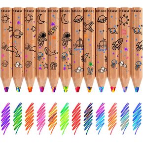 ThEast Toddlers Colored Pencils, 12 Color Pencils for Kids Ages 3-6 in Kuwait