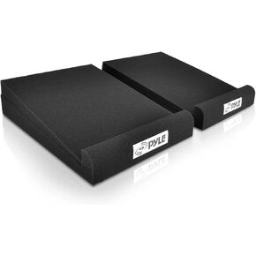 Pyle Sound Dampening Speaker Riser Foam - Audio Acoustic Noise Isolation Platform Pads Recoil Stabilizer For Studio Monitor, Subwoofer, Loud Speakers - Pyle PSI03 - Pack of 2,Black in Saudi Arabia