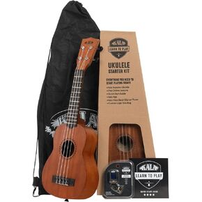 Official Kala Learn to Play Ukulele Soprano Starter Kit, Satin Mahogany – Includes online lessons, tuner app, and booklet (KALA-LTP-S) in Saudi Arabia