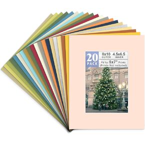 حصيرة صور فنية من Golden State مقاس 8x10 للصور مقاس 5x7 (عبوة من 20 قطعة)، ألوان متنوعة in Saudi Arabia