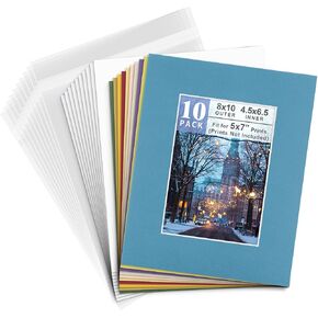 Golden State Art 25 Pack 8x10 Picture Mast for 5x7 Photos, Mixed Colors in Kuwait