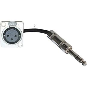 Floor Stage Box Panel Mount Pigtail Drop in No Solder (XLR Female > 1/4" TRS, Black) in Saudi Arabia