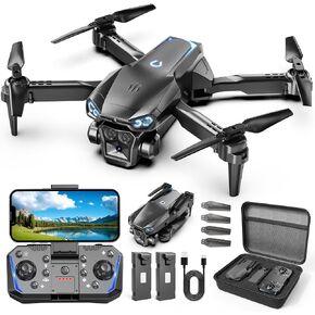 1080P Drone with Camera for Kids & Adults Beginners, Foldable FPV Quadcopter with One Key Takeoff/Landing, Gesture Control, 360° Flips, 2 Batteries, Toy Gift for Teen Boys and Girls in Kuwait