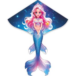 HENGDA KITE Beautiful Mermaid Kite for Kids Children Lovely Cartoon,Easy to Fly and Assemble,Suitable for Outdoor Activities in Kuwait