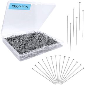 2000PCS Straight Pins for Crafts, Sewing Pins for Fabric Dressmaker Pins, Long 1 Inch Flat Head Pins for Quilting, Sewing, Jewelry DIY Fine Satin Pin in Kuwait