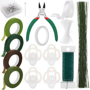 MAPVOLUT 262-Piece Floral Tape & Wire Kit - Professional Florist Supplies for Bouquets, Corsages, Wreath Making | Includes Green Floral Tape, Florist Wire for Wedding DIY, Mother's Day Bouquet in Saudi Arabia
