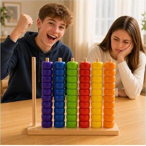 Toywoo Wooden Giant Color Matching & Stacking Game - Fast-Paced Family Challenge Board Game for Kids & Adults, Screen-Free Brain Teaser Puzzle for Game Night & Educational Play in Kuwait