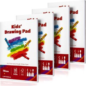 لوحة رسم UMRIOX للأطفال ، كتاب رسم 9 "× 12" ، وسادة رسم 4 عبوات (50 ورقة لكل منهما) ، ورقة رسم خالية من الأحماض 110GSM ، كراسة رسم فنية مرتبطة بالغراء للرضيع ، لوازم السفر والمدرسة in Kuwait