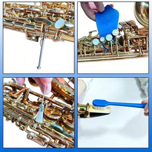ZBY Clarinet Cleaning Kit, Saxophone Cleaning Kit with Case Maintenance and Care Kit for Bass Alto Tenor Flute Sax and Other Woodwind Instruments in Saudi Arabia