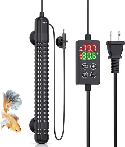 SEAOURA Small Aquarium Heater, 50W Fish Tank Heater 5-10 Gallon, Temp Probe in Kuwait