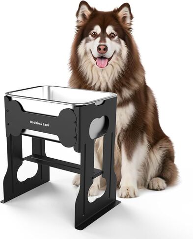 Bobbie & Laxi 14" Elevated Dog Water Bowl, 2.4 Gal Stainless Steel Bowl in Saudi Arabia