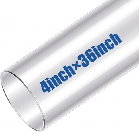 Clear PC Pipe Long Polycarbonate Round Rigid Plastic Tubing Unbreakable Plastic Tube Clear Tube for Dust Collection Hose Fittings (4 x 36 Inch) in Kuwait
